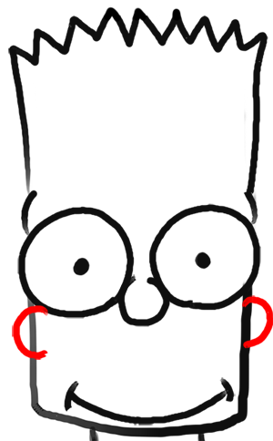 Step 6 How to Draw Bart Simpson from The Simpsons : Step by Step Drawing Lesson