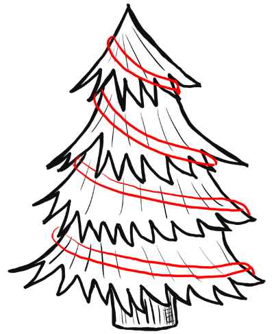 Premium Vector | Hand drawn christmas tree covered with snow vector  illustration abstract sketch winter holiday engra...