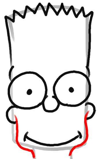 Step 7 How to Draw Bart Simpson from The Simpsons : Step by Step Drawing Lesson