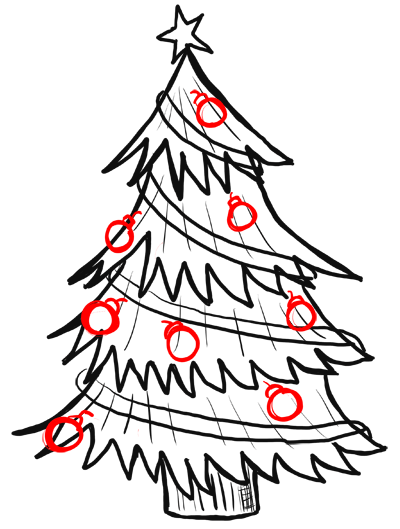 Step 8 How to Draw Christmas Trees Step by Step Drawing Lesson