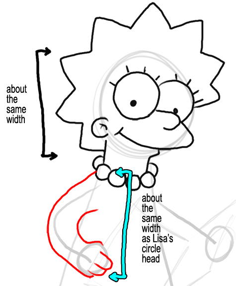 Step 8 How to Draw Lisa Simpson from The Simpsons : Step by Step Drawing Lesson