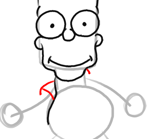 Step 9 How to Draw Bart Simpson from The Simpsons : Step by Step Drawing Lesson