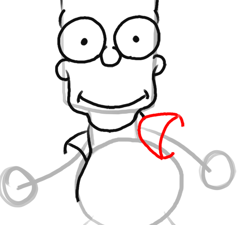 Step 10 How to Draw Bart Simpson from The Simpsons : Step by Step Drawing Lesson