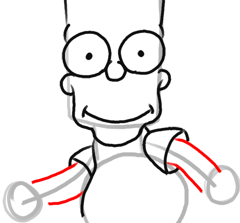 Step 11 How to Draw Bart Simpson from The Simpsons : Step by Step Drawing Lesson