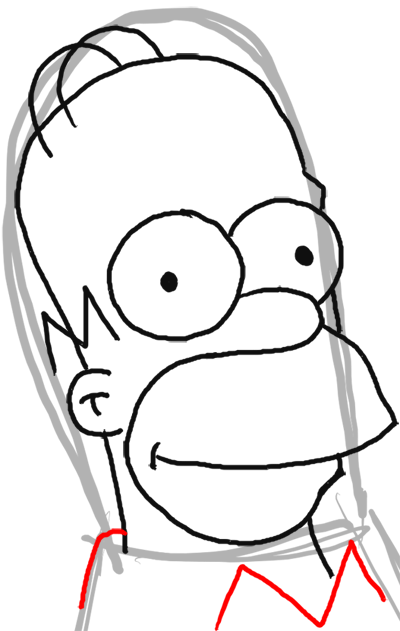 How to Draw Homer Simpson from The Simpsons : Step by Step Drawing ...