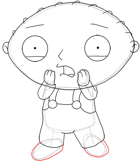 how to draw stewie griffin step by step for kids