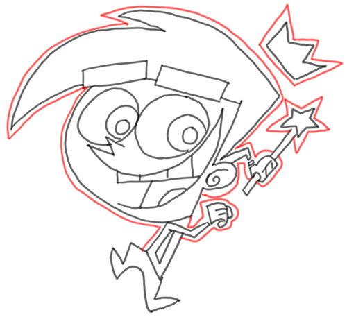 Step 19 How to Draw Timmy Turner from Fairly Odd Parents : Step by Step Drawing Lesson