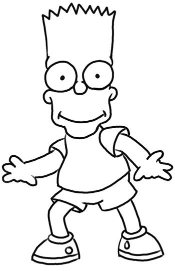 How to Draw Bart Simpson from The Simpsons : Step by Step Drawing Lesson