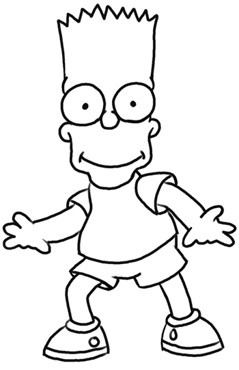 How to draw BART SIMPSON step by step, EASY 