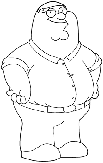 peter griffin drawing step by step