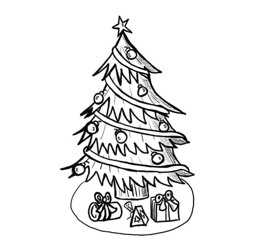 Christmas Tree Sketch Symbol Vector Xmas Winter Stock Vector   Illustration of celebrate pattern 82729396