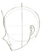 Step 4 Drawing Manga / Anime Faces & Heads in Profile Side View - How ...