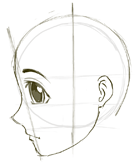 Step 6 Drawing Manga / Anime Faces & Heads in Profile Side View - How ...