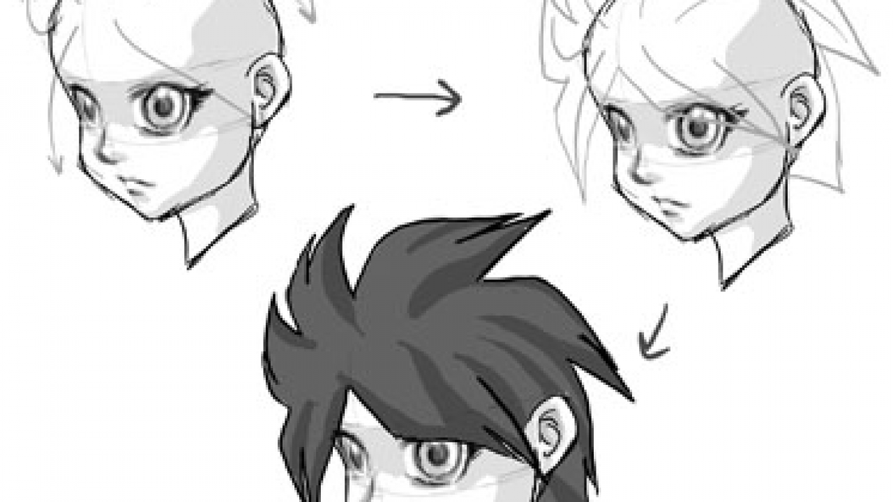 anime manga hairstyle drawing reference sketch doodle art  Drawing hair  tutorial Art tutorials drawing Art reference