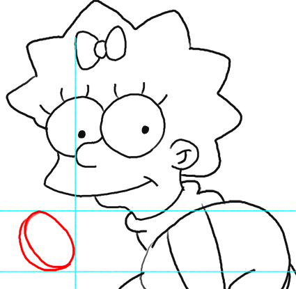 How to Draw Maggie Simpson from The Simpsons : Step by Step Drawing ...