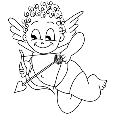 simple cupid drawing