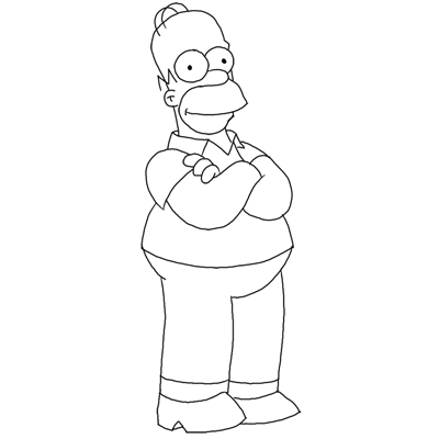 How to Draw Homer Simpson from The Simpsons Step by Step