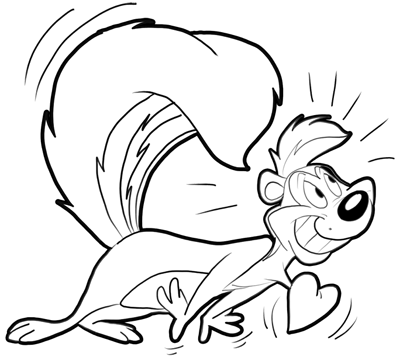 How to Draw Pepe Le Pew - The Skunk from Looney Tunes - How to Draw Step by  Step Drawing Tutorials