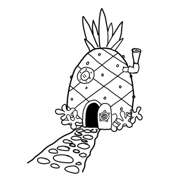 Adorable Sketch of an Upside Down Pineapple Kawaii Chibi · Creative Fabrica