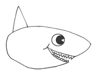 how to draw a funny cartoon shark