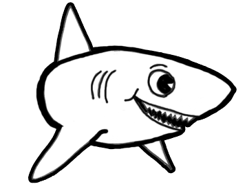 how to draw a funny cartoon shark