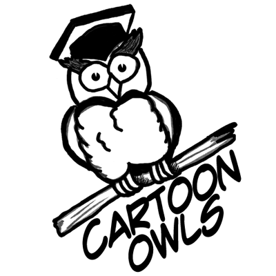 black and white school owl clipart