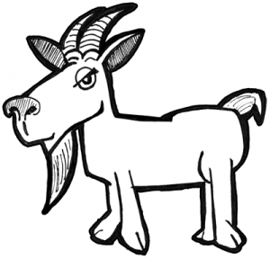 How To Draw Cartoon Billy Goats With Simple Drawing Tutorial How To   Finished Cartoon Billy Goat 300x288 