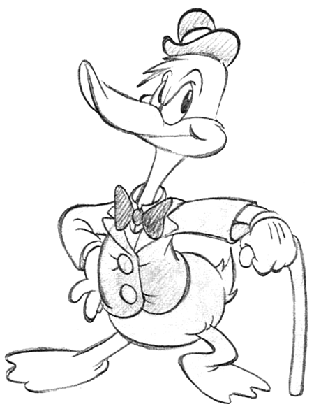 Cartoon shop duck drawing