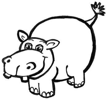 Simple Hippo Drawing