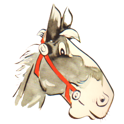 cute horse head cartoon