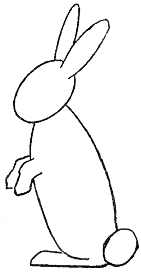 standing rabbit outline