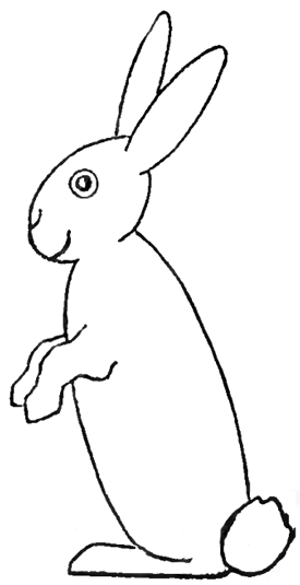 standing rabbit outline