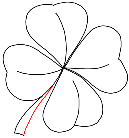 Four leaf clover drawn #AD , #leaf, #drawn, #clover
