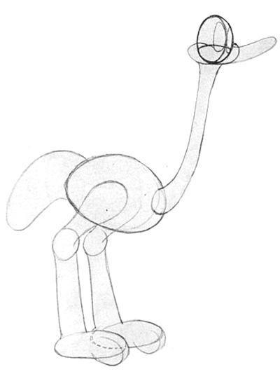 How to Draw Cartoon Ostriches with Easy Step by Step Drawing Lesson - How  to Draw Step by Step Drawing Tutorials