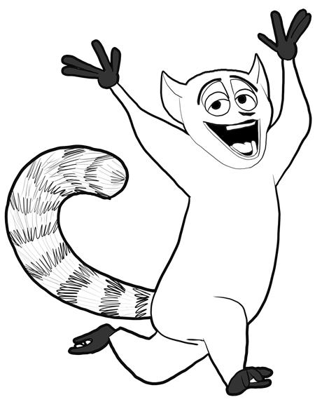 How to Draw King Julian from Penguins of Madagascar with Easy Steps - How  to Draw Step by Step Drawing Tutorials
