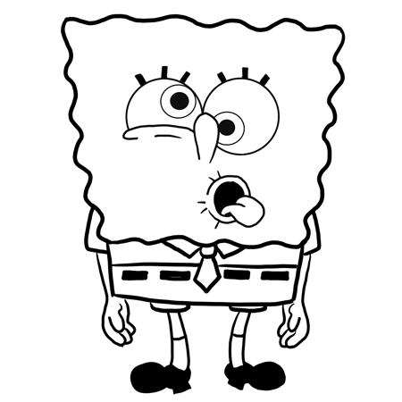 How To Draw Silly Crazy Spongebob Squarepants Step By Step Drawing