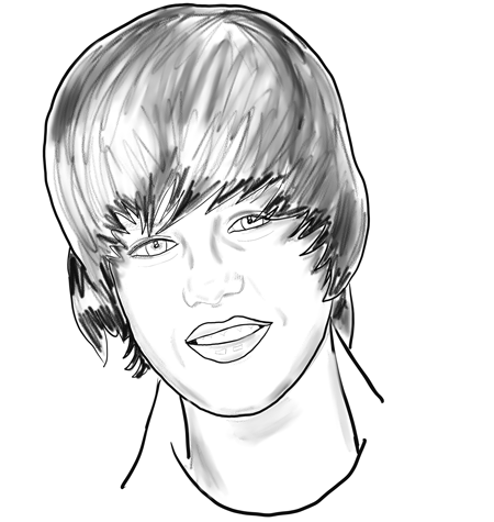 Jonathan Wood pencil drawing - Justin Bieber