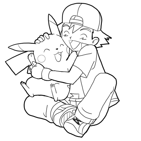 How to Draw Ash Hugging Pikachu with Easy Steps Drawing Tutorial - How to  Draw Step by Step Drawing Tutorials