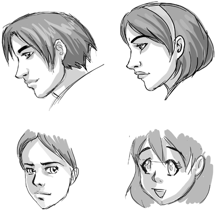 Difference Between Drawing Male And Female Anime Manga Heads Faces How To Draw Step By Step Drawing Tutorials