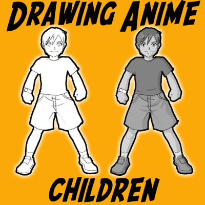 How to Draw Anime & Manga Kids Step by Step Drawing Lesson - How