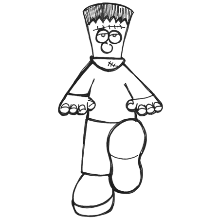 frankenstein cartoon body