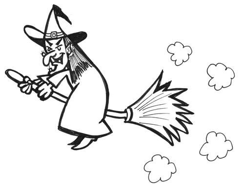How to Draw Witch Flying Broomstick Halloween Drawing Tutorial – How to ...