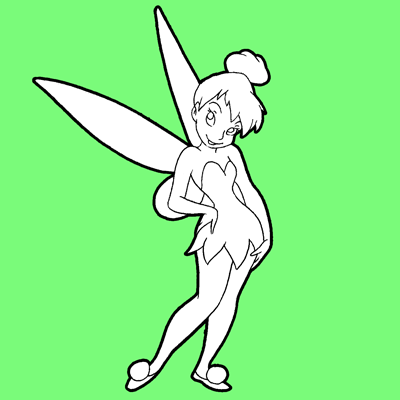 how to draw tinkerbell face step by step