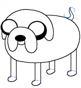 Step 6 - Drawing Jake the Dog in easy steps