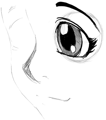 How to Draw Eyes 3/4 View in Manga / Anime Illustration Style Drawing  Lesson - How to Draw Step by Step Drawing Tutorials