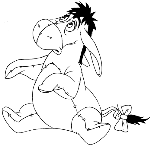 eeyore black and white sketch