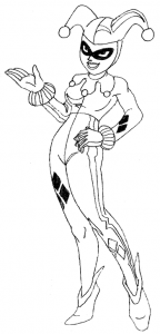 Step 7 : How to Draw Harley Quinn from DC Comics drawing lessons