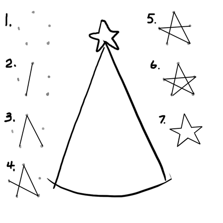 christmas tree star drawing