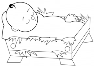 How to Draw Cartoon Baby Jesus in a Manger Cradle : Drawing Tutorial ...