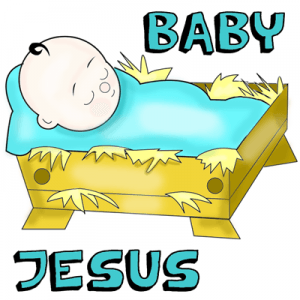 How to Draw Cartoon Baby Jesus in a Manger Cradle : Drawing Tutorial ...